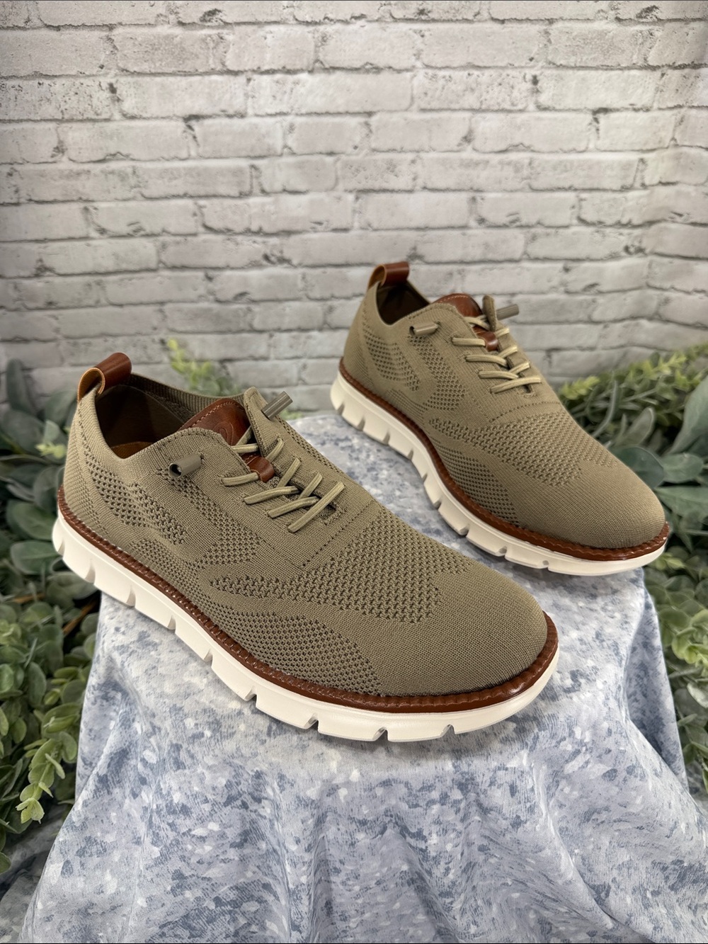 LEISURE “Wear Breeze” Taupe Stretch-Knit Ultra Light Casual Oxfords Mens 7.5M - Picture 11 of 11